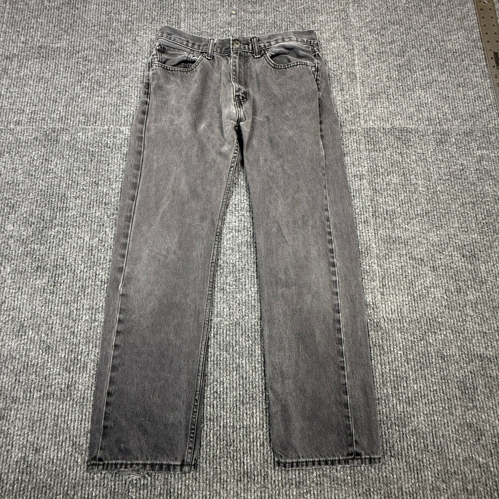 Levis 505 Regular Fit Mens Faded Black Straight Leg Denim Jeans 00505-0260 33x32